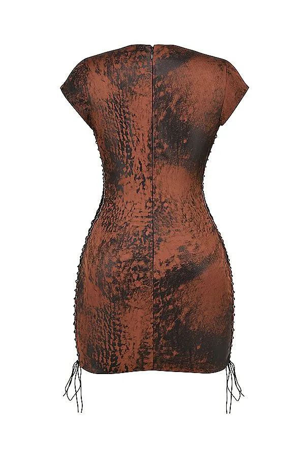 Women Daphne Antique Copper Lace Up Mini Dress House Of CB Dresses Women Daphne Antique Copper Lace Up Mini Dress House Of CB Dresses