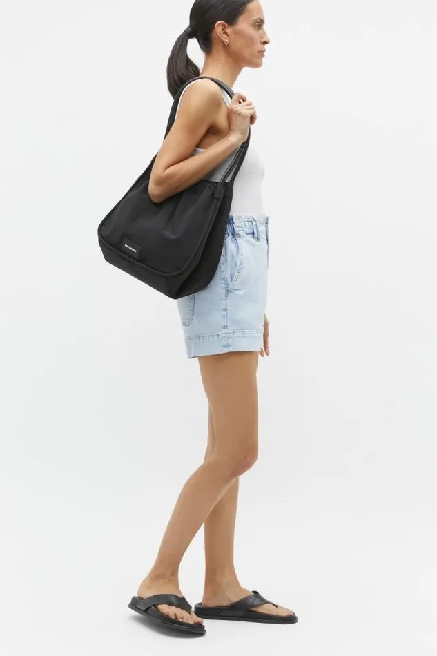 Women Denim Seed Heritage Denim Paperbag Short Glacier Denim
