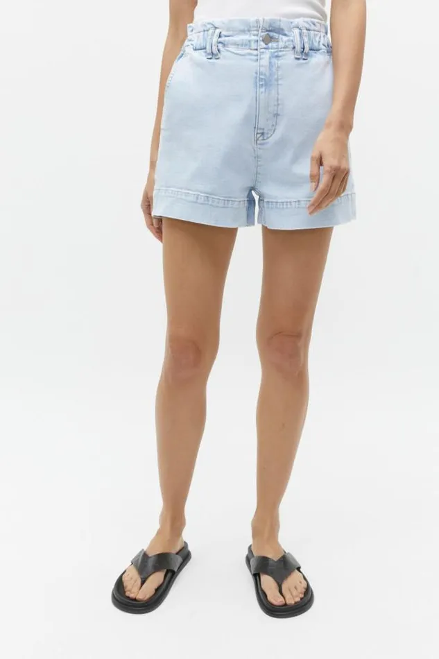 Women Denim Seed Heritage Denim Paperbag Short Glacier Denim