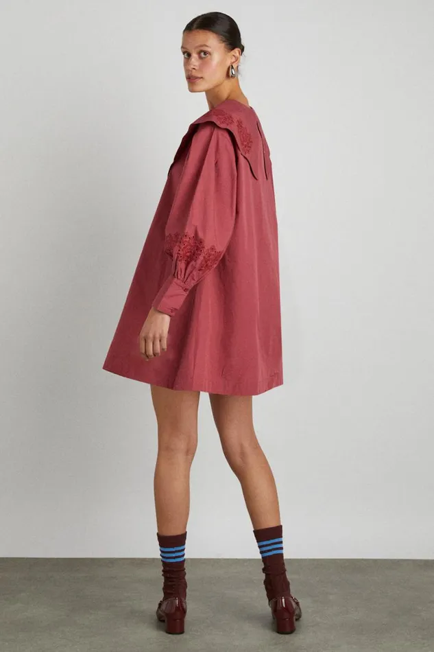 Women Dresses Damson Madder Mimi Mini Dress 8211 Plum Broderie
