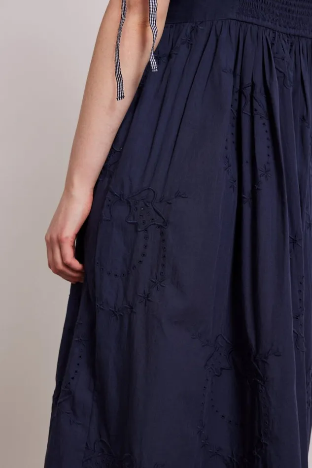 Women Dresses Damson Madder Rhea Dress 8211 Navy Broderie