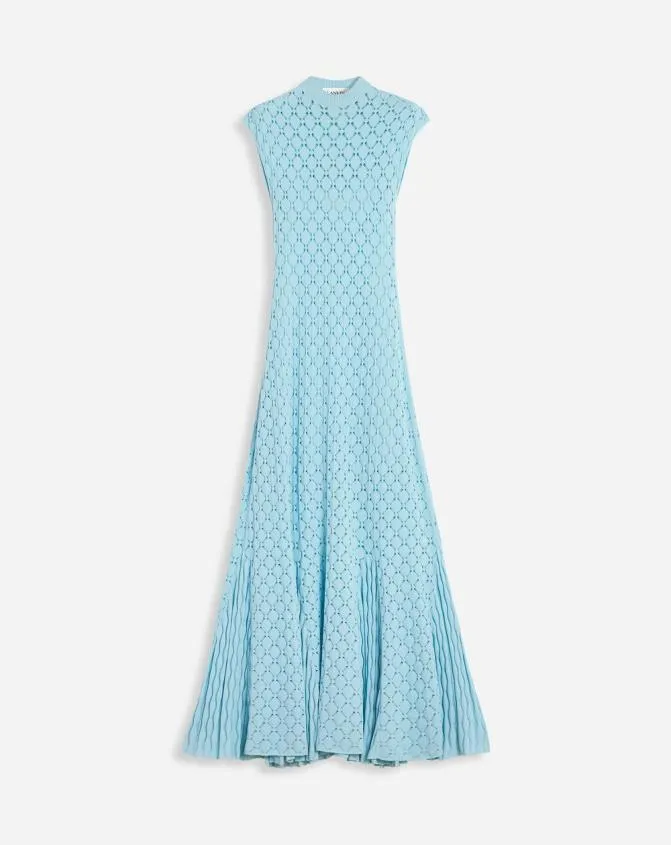 Women Dresses Lanvin Long Dress In Lace Effect Knit Budgie