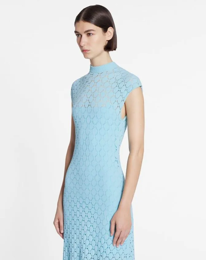 Women Dresses Lanvin Long Dress In Lace Effect Knit Budgie Women Dresses Lanvin Long Dress In Lace Effect Knit Budgie