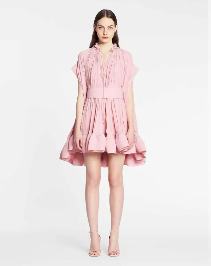 Women Dresses Lanvin Short Charmeuse Dress Pink