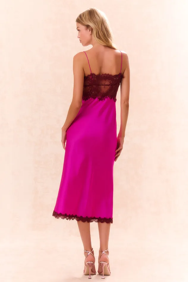 Women Dresses LoveShackFancy Ameliane LaceTrimmed Slip Dress Fuchsia