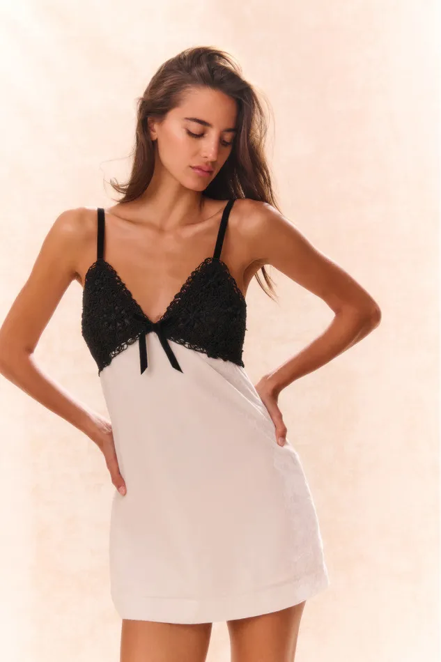 Women Dresses LoveShackFancy Ganette Velvet Mini Dress Cream