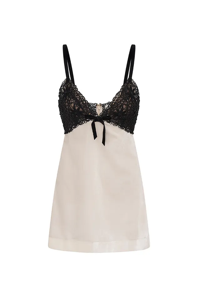 Women Dresses LoveShackFancy Ganette Velvet Mini Dress Cream