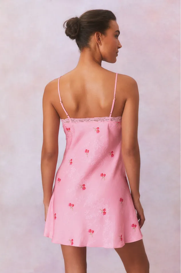 Women Dresses LoveShackFancy Larinda Slip Mini Dress Cherry Pink