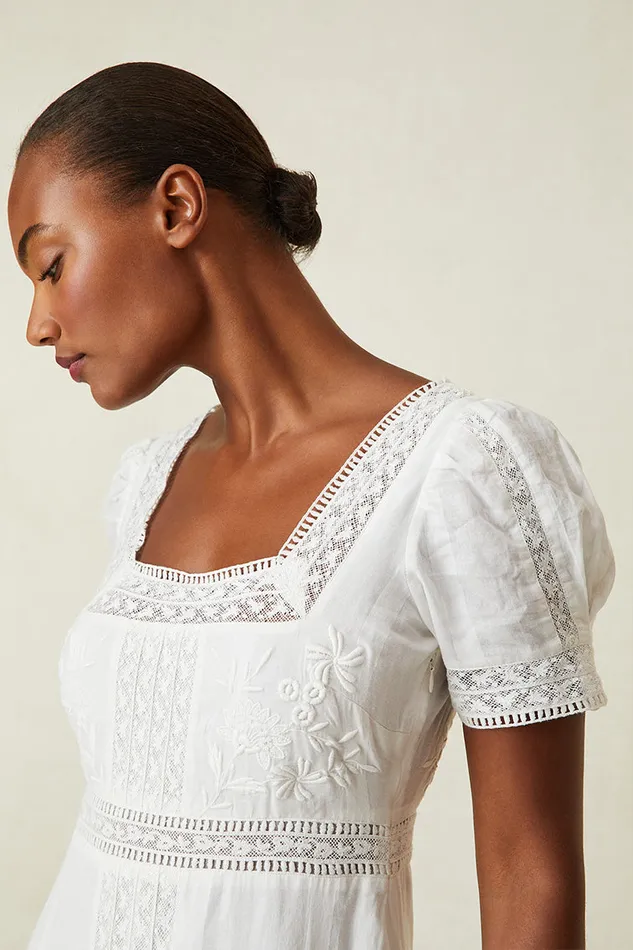 Women Dresses LoveShackFancy Ryan Victorian Maxi Dress True White