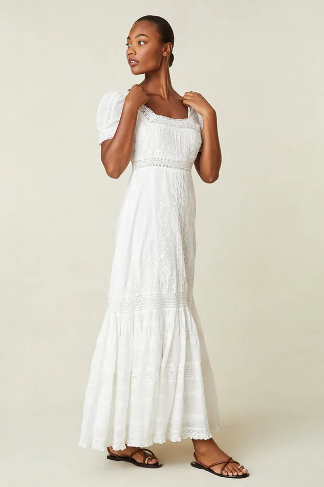 Women Dresses LoveShackFancy Ryan Victorian Maxi Dress True White