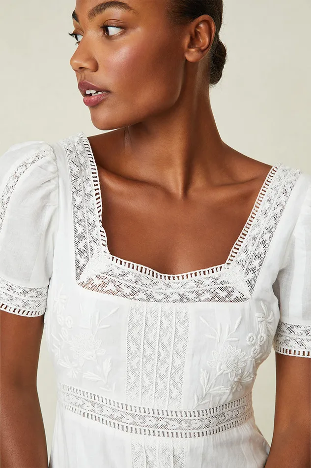 Women Dresses LoveShackFancy Ryan Victorian Maxi Dress True White