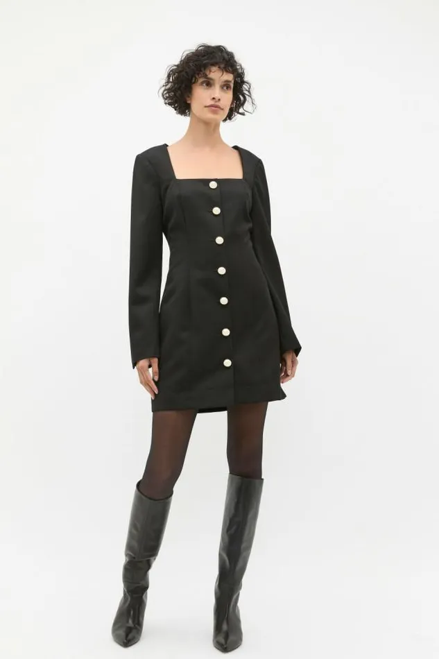 Women Dresses Seed Heritage Wool Blend Mini Dress Black