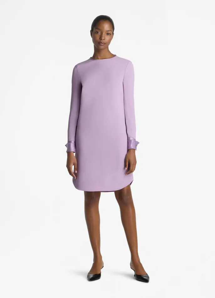 Women Dresses St John Satin Back Crepe Short Dress Amethyst Women Dresses St John Satin Back Crepe Short Dress Amethyst