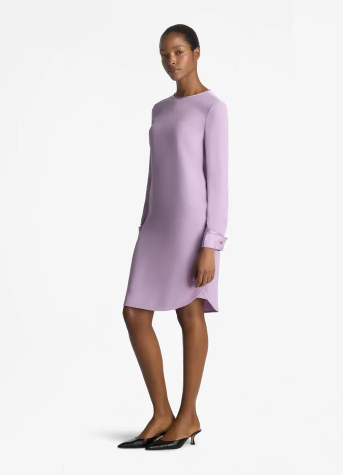 Women Dresses St John Satin Back Crepe Short Dress Amethyst Women Dresses St John Satin Back Crepe Short Dress Amethyst
