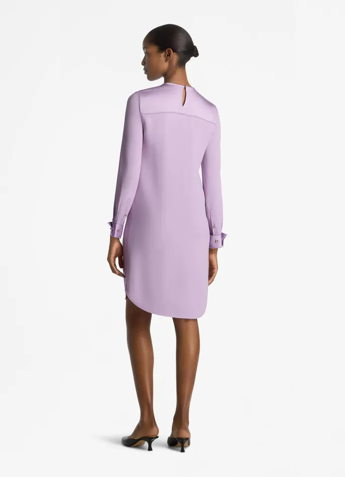 Women Dresses St John Satin Back Crepe Short Dress Amethyst Women Dresses St John Satin Back Crepe Short Dress Amethyst