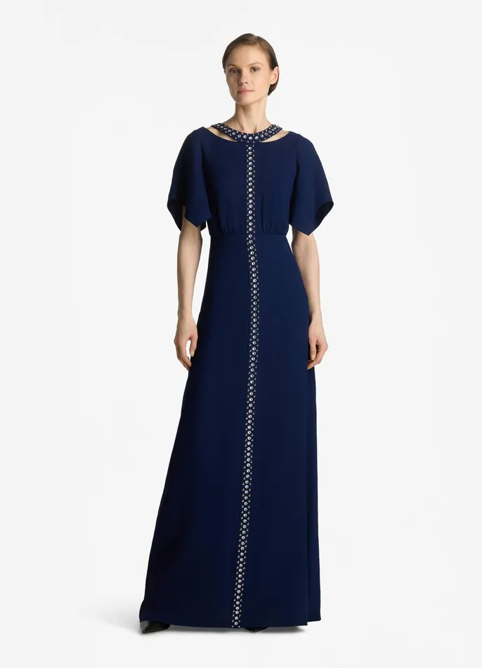 Women Dresses St John TStrap Gown Royal Blue Women Dresses St John TStrap Gown Royal Blue