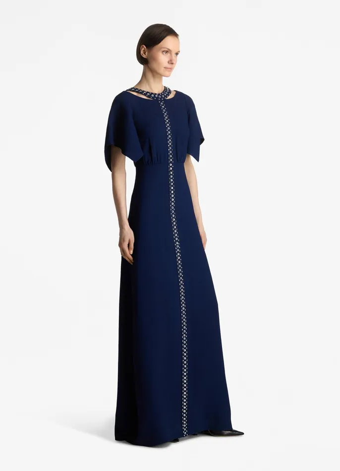 Women Dresses St John TStrap Gown Royal Blue Women Dresses St John TStrap Gown Royal Blue