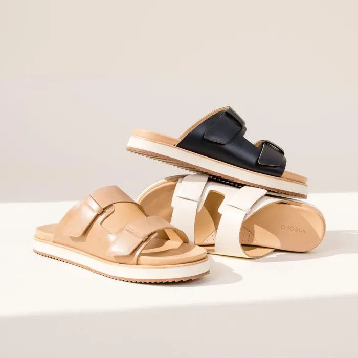 Women Ella Flatform Slide Bone Nisolo Sandals