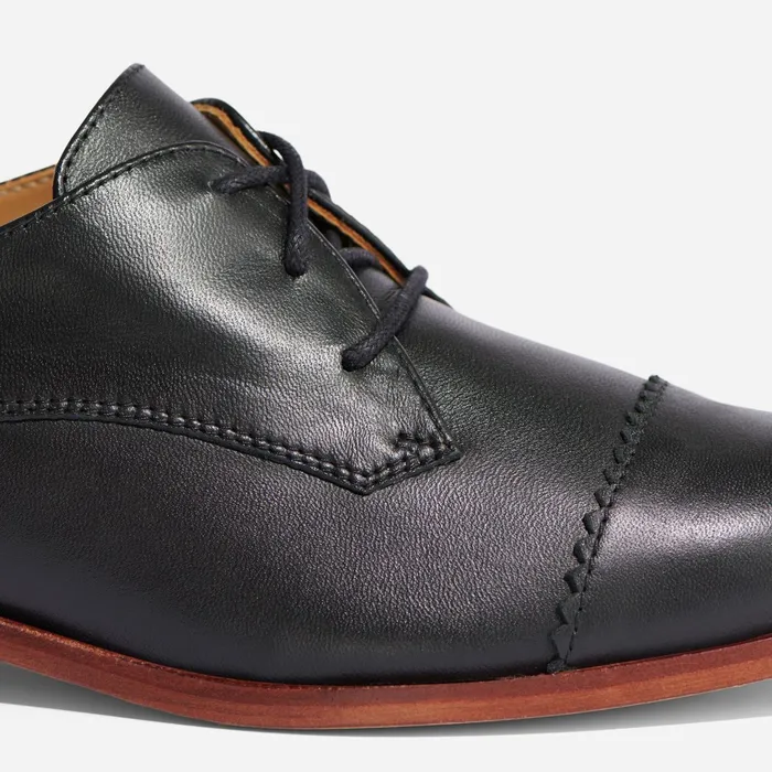 Women Emilia Cap Toe Oxford Black Nisolo Flats and Slip Ons