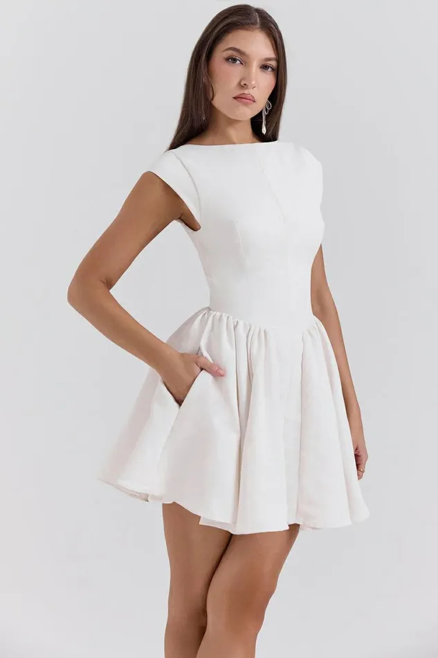 Women Enchant White Open Back Mini Dress House Of CB Dresses