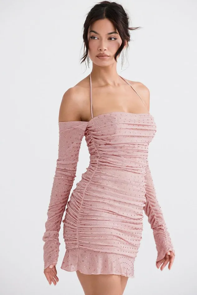 Women Estella Soft Pink Crystallised Dress House Of CB Dresses