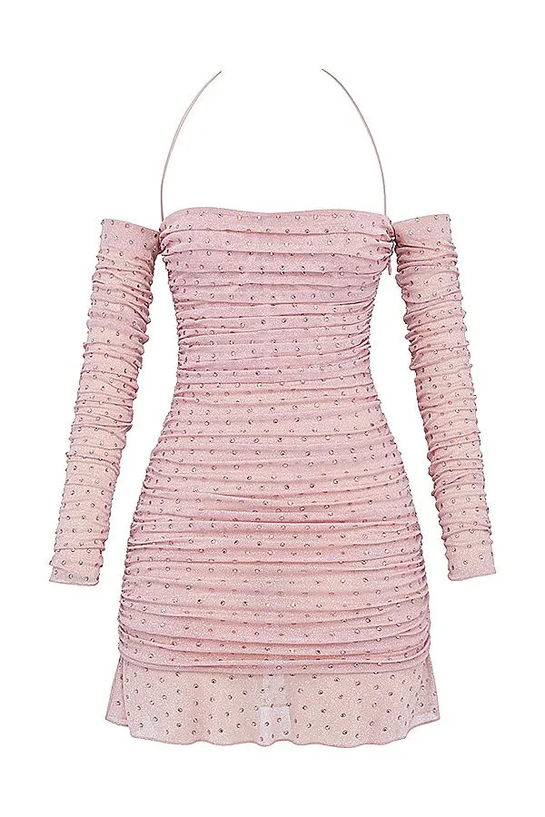 Women Estella Soft Pink Crystallised Dress House Of CB Dresses