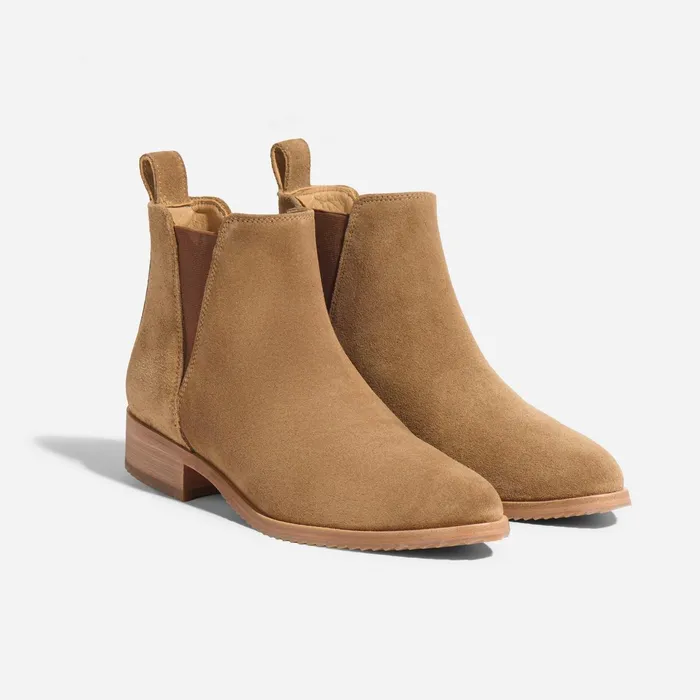 Women Eva Everyday Chelsea Boot Taupe Suede Nisolo Boots