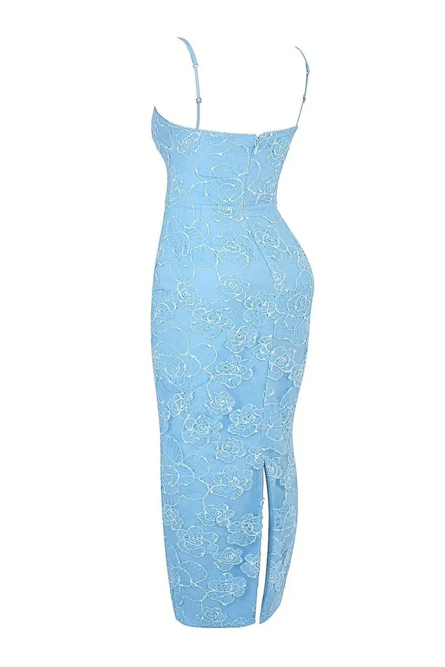 Women Eva Tuscan Blue Embroidered Floral Maxi Dress House Of CB Dresses Women Eva Tuscan Blue Embroidered Floral Maxi Dress House Of CB Dresses