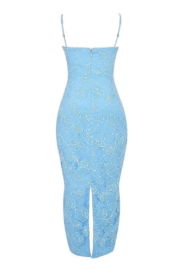 Women Eva Tuscan Blue Embroidered Floral Maxi Dress House Of CB Dresses Women Eva Tuscan Blue Embroidered Floral Maxi Dress House Of CB Dresses