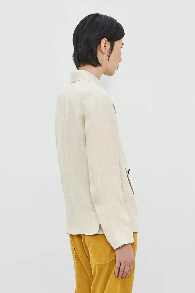 Women EYRE 8211 Linen Peacoat 8211 Sabbia Massimo Alba Jackets and Coats