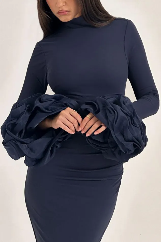 Women Fabienne Midnight Ruffle Sleeve Maxi Dress House Of CB Dresses Women Fabienne Midnight Ruffle Sleeve Maxi Dress House Of CB Dresses
