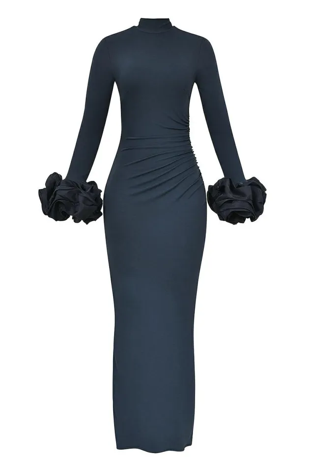 Women Fabienne Midnight Ruffle Sleeve Maxi Dress House Of CB Dresses Women Fabienne Midnight Ruffle Sleeve Maxi Dress House Of CB Dresses