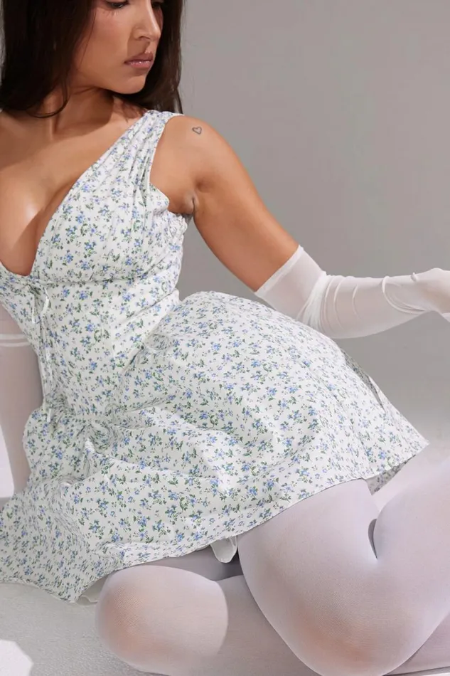 Women Fabrizia White Bluebell Print Corset Mini Dress House Of CB Dresses Women Fabrizia White Bluebell Print Corset Mini Dress House Of CB Dresses