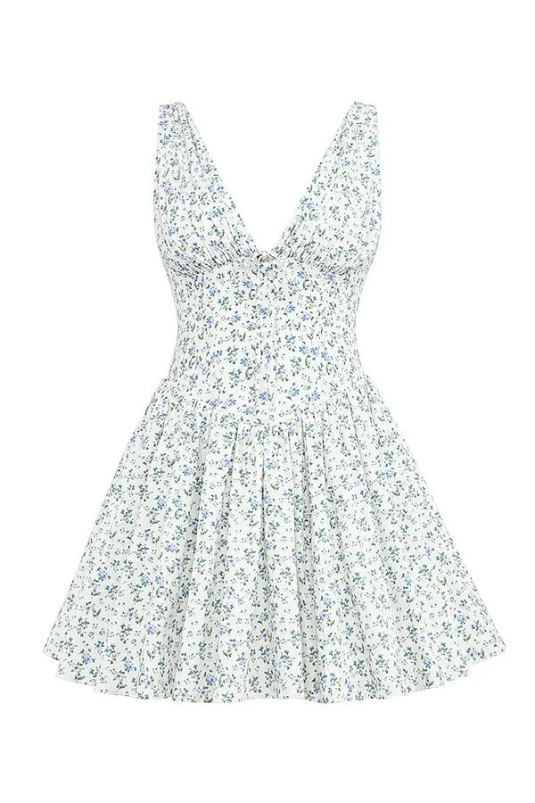 Women Fabrizia White Bluebell Print Corset Mini Dress House Of CB Dresses Women Fabrizia White Bluebell Print Corset Mini Dress House Of CB Dresses