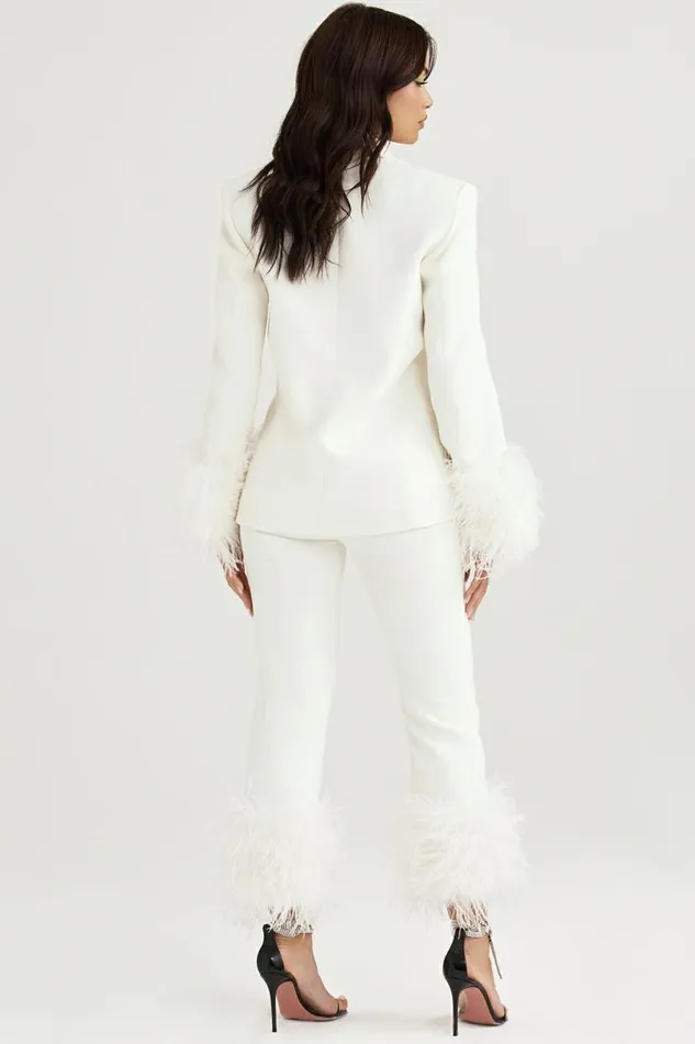 Women Fae Ivory Hem Trousers House Of CB Bottoms Women Fae Ivory Hem Trousers House Of CB Bottoms