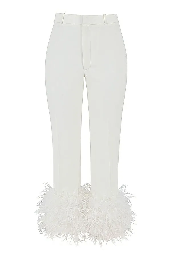 Women Fae Ivory Hem Trousers House Of CB Bottoms Women Fae Ivory Hem Trousers House Of CB Bottoms