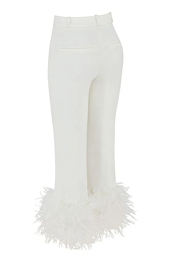 Women Fae Ivory Hem Trousers House Of CB Bottoms Women Fae Ivory Hem Trousers House Of CB Bottoms