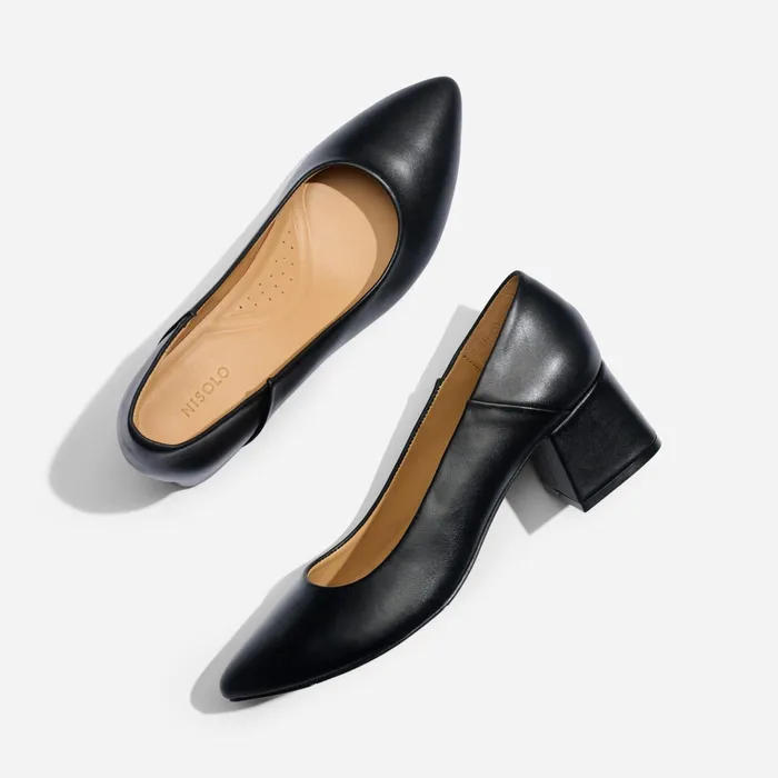 Women Fiorela GoTo Mid Heel Black Nisolo Heels