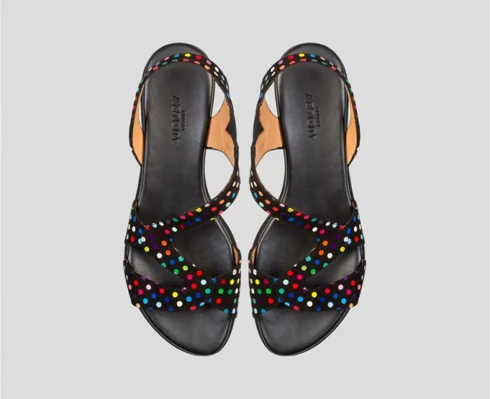 Women Flat Audley Shoes Flat Leather Sandal Dael Black