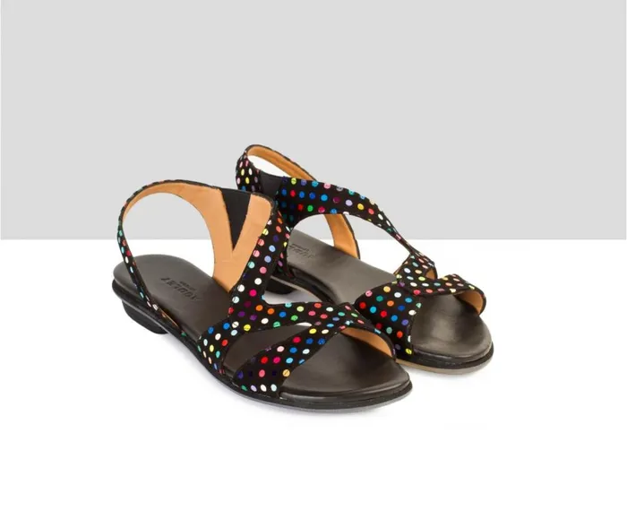 Women Flat Audley Shoes Flat Leather Sandal Dael Black