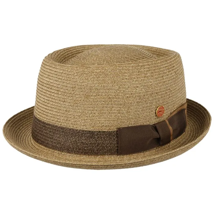 Women Gareth Classic Pork Pie Straw Hat Beigebrown Mayser Pork Pie Hats