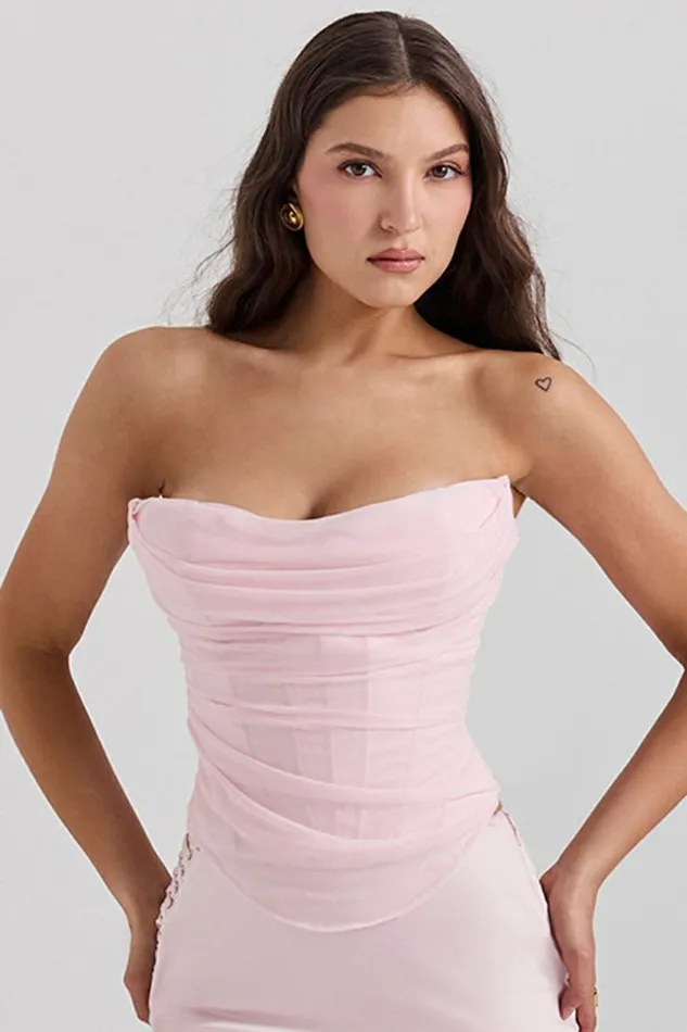 Women Georgie Ballerina Pink Strapless Corset House Of CB Corsets