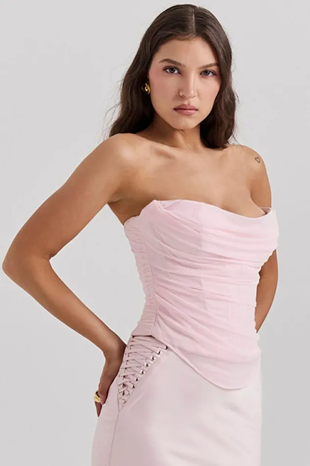 Women Georgie Ballerina Pink Strapless Corset House Of CB Corsets Women Georgie Ballerina Pink Strapless Corset House Of CB Corsets