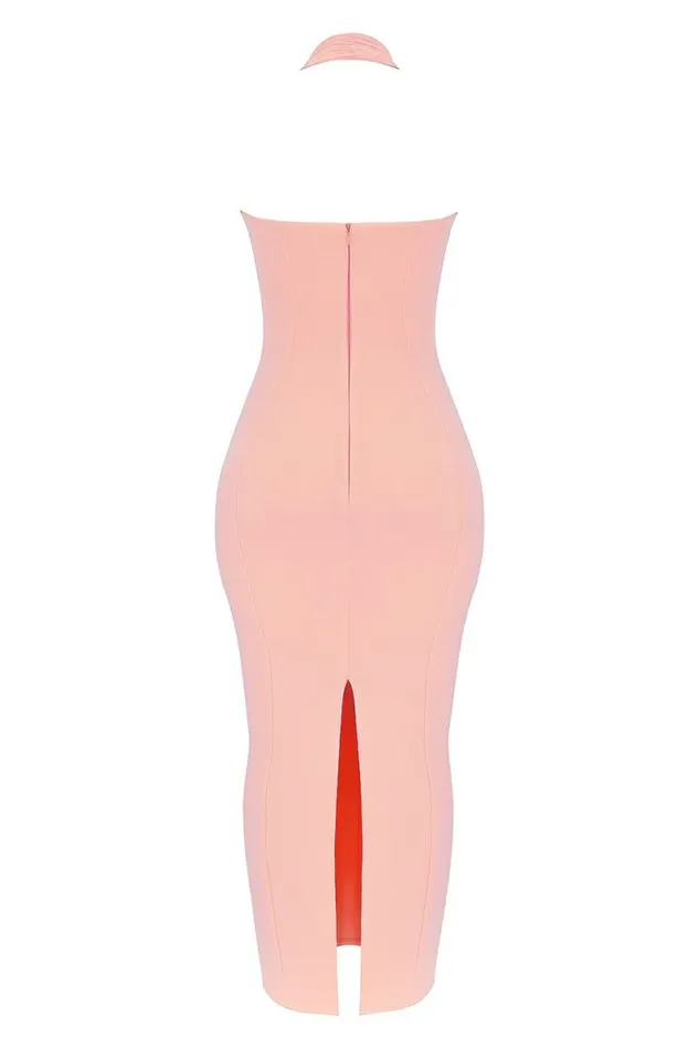 Women Gianina Sorbet Crepe Halter Maxi Dress House Of CB Dresses
