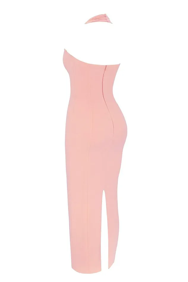 Women Gianina Sorbet Crepe Halter Maxi Dress House Of CB Dresses