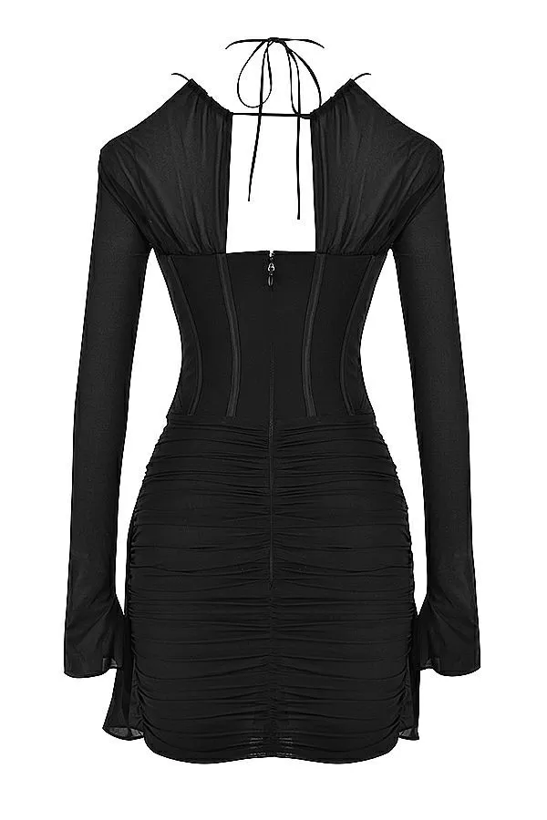 Women Gianna Black Real Silk Corset Mini Dress House Of CB Dresses Women Gianna Black Real Silk Corset Mini Dress House Of CB Dresses