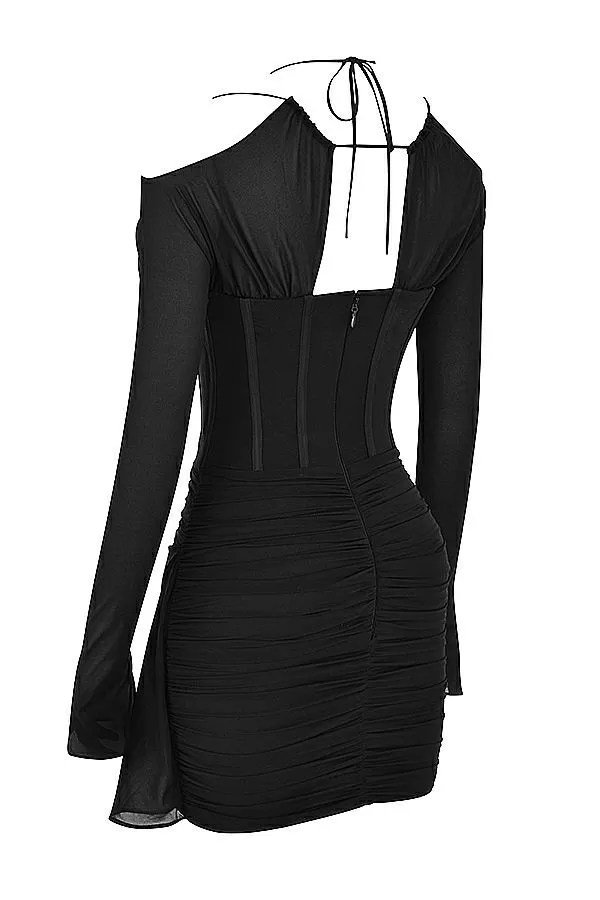 Women Gianna Black Real Silk Corset Mini Dress House Of CB Dresses Women Gianna Black Real Silk Corset Mini Dress House Of CB Dresses