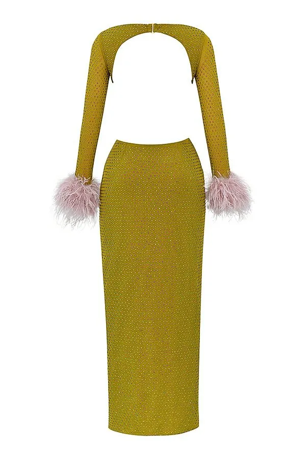 Women Gina Chartreuse Crystallised Maxi Dress House Of CB Dresses