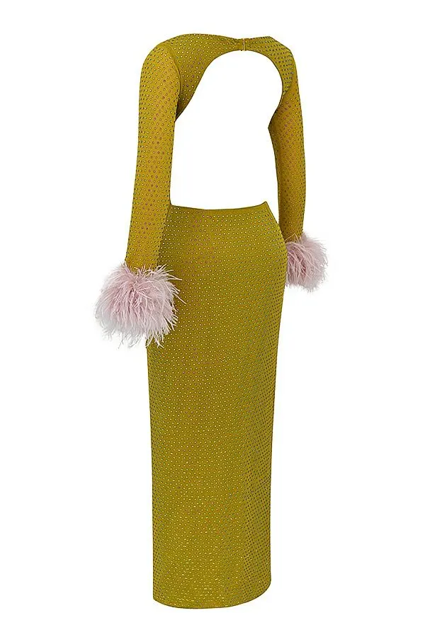 Women Gina Chartreuse Crystallised Maxi Dress House Of CB Dresses