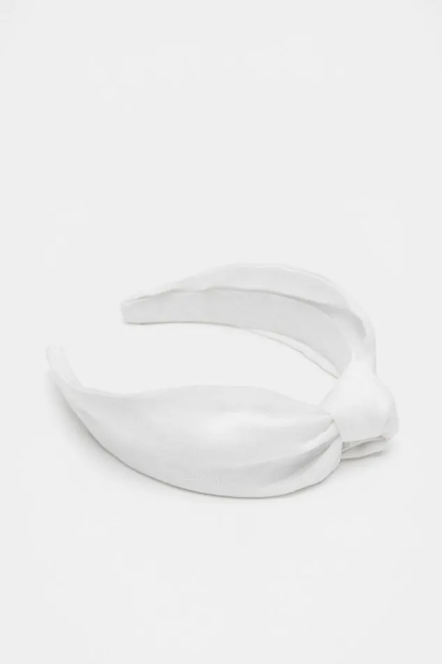 Women Hair Accessories Seed Heritage Linen Headband White